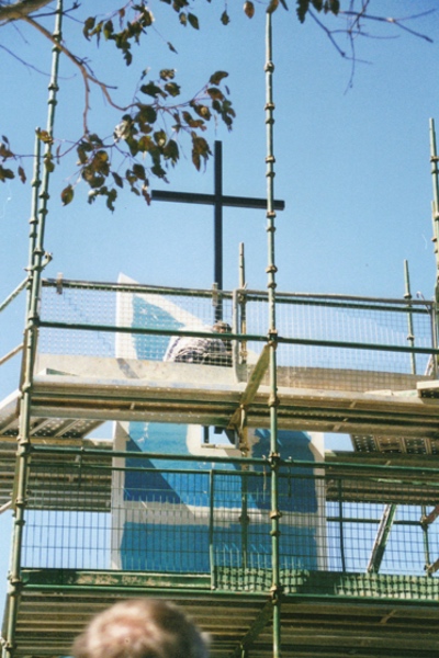 Image of St Barnabas tower being built